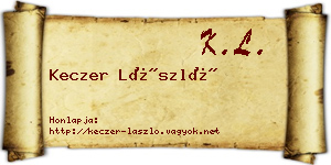 Keczer László névjegykártya