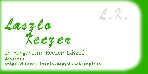 laszlo keczer business card